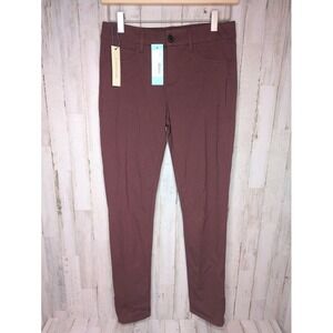 NWT 41 HAWTHORN Zoe Ankle Zip‎ Skinny Pants Size 2 Burgundy Stretch